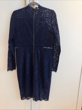 Bardot Navy Lace Long-Sleeve Dress
